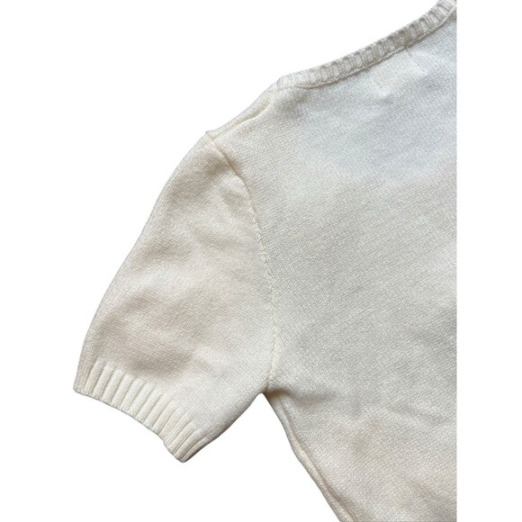 LUNA IVY Anthropologie Sweater Womens Sz XS Cream Crochet Strawberry - Picture 8 of 8